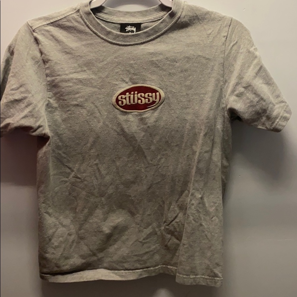 Stussy gray shortsleeve with logo